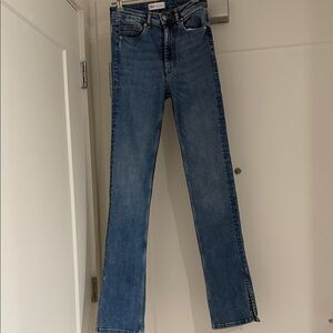 Zara Denim Straight Leg Jeans in Blue